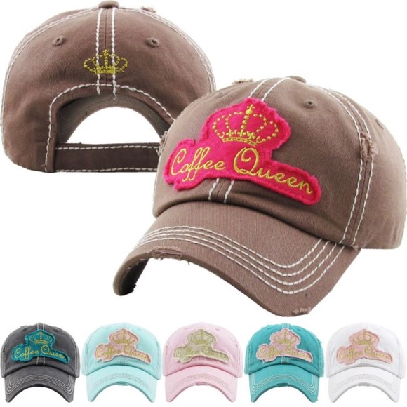 COFFEE QUEEN Distressed Vintage Baseball Cap - Picture 4 of 5